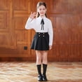 thumbnail image 1 of Girls' School Uniform Outfit 3 Piece Set with Long Sleeve Button Down Shirt and Pleated Skirt,3-18 Years, 1 of 5