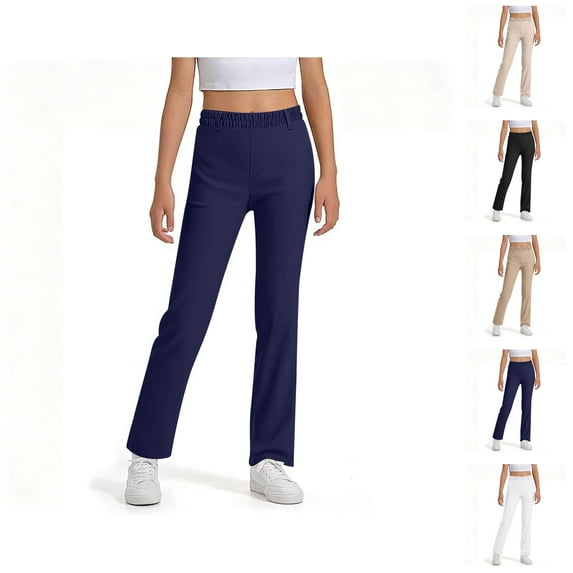 Girls School Uniform Pants Casual Pants Girls And Boys School Pants for Everyday Spring Autumn Suitable Kids Trousers for Ages 5-16 Durable Everyday Classic