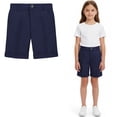 thumbnail image 1 of Girls School Uniform Pants Flat Front Stretch Preppy School Shorts Toddler Boy Navy Shorts Back To School Boys Clothes Size 2-3 Years, 1 of 3