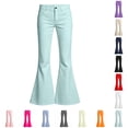 thumbnail image 1 of Girls School Uniform Pants Kids High Stretchy Flare Dress Pants Elastic Waist Bottom Trousers Size 13-14 Years, 1 of 8