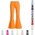 thumbnail image 1 of Girls School Uniform Pants Kids High Stretchy Flare Dress Pants Elastic Waist Bottom Trousers Size 7-8 Years, 1 of 8