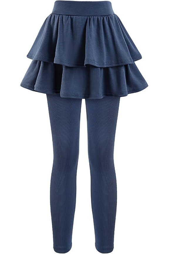 Girls School Uniform Pants Leggings with Skirts Stretch Warm Jegging 4-12 Years