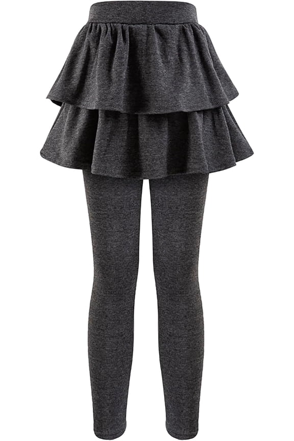 Girls School Uniform Pants Leggings with Skirts Stretch Warm Jegging 4-12 Years
