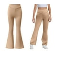 thumbnail image 1 of Girls School Uniform Pants Skinny Fit Kids Dress Pants with Pockets Flare Leg Pants Girls Khaki Uniform Pants Back To School Outfits for Teen Girls Kids Preppy Clothes for Girls 5-6 Years, 1 of 5