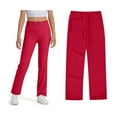 thumbnail image 1 of Girls School Uniform Pants Skinny Fit Stretch Pants with Pockets Straight Pants Red Pants for Girls Back To School Clothes Teen Girls Pants Size 14-15 Years, 1 of 5