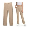thumbnail image 1 of Girls School Uniform Pants Skinny Pants Kids Dress Pants with Pockets Straight Pants Khaki Uniform Pants Back To School Outfits for Girls Teen Cute Clothes for Girls 13-14 Years, 1 of 10