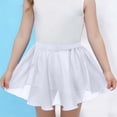 thumbnail image 1 of Girls' School Uniform Pull-on Scooter Skirt Summer A-Line Mini Skirts Elastic High Waisted Short Bottoms with Pockets, 1 of 9