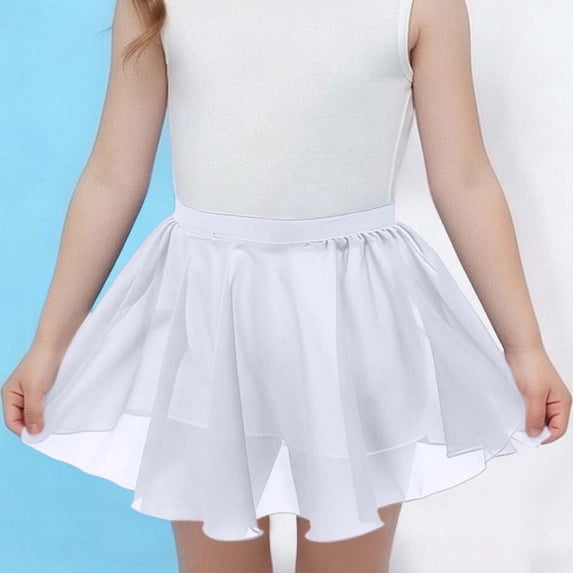 Girls' School Uniform Pull-on Scooter Skirt Summer A-Line Mini Skirts Elastic High Waisted Short Bottoms with Pockets
