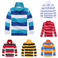 thumbnail image 1 of Girls School Uniform Shirts for Boys Tops Long Sleeve Striped Shirt for Kids with Button Closure Soft Casual Fashion Fit for Everyday Play Blue 8-9 Years, 1 of 3