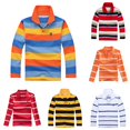 thumbnail image 1 of Girls School Uniform Shirts for Boys Tops Long Sleeve Striped Shirt for Kids with Button Closure Soft Casual Fashion Fit for Everyday Play Sky Blue 6-7 Years, 1 of 3