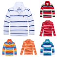thumbnail image 1 of Girls School Uniform Shirts for Boys Tops Long Sleeve Striped Shirt for Kids with Button Closure Soft Casual Fashion Fit for Everyday Play White 8-9 Years, 1 of 3