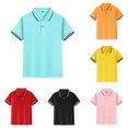 thumbnail image 1 of Girls School Uniform Shirts for Boys Tops Solid Color Button Down Lapel Short Sleeved Top for Kids and Versatile Everyday Wear Mint Green XXXL, 1 of 3