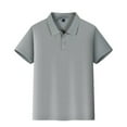 thumbnail image 1 of Girls Short Sleeve Polo Shirts School Uniform Button Closure, Pique Fabric, Sensory-Friendly & Tagless Gray Size 9-10Y, 1 of 3