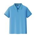 thumbnail image 1 of Girls' School Uniform Short Sleeve Polo Shirt, Button Closure, Moisture Wicking/Performance Material, Fade Resistant Sky Blue Size 7-8Y, 1 of 3