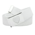 thumbnail image 1 of Girls School Uniform Silver Flip Top Heart Belt Buckle with Canvas Web Belt Large White, 1 of 2