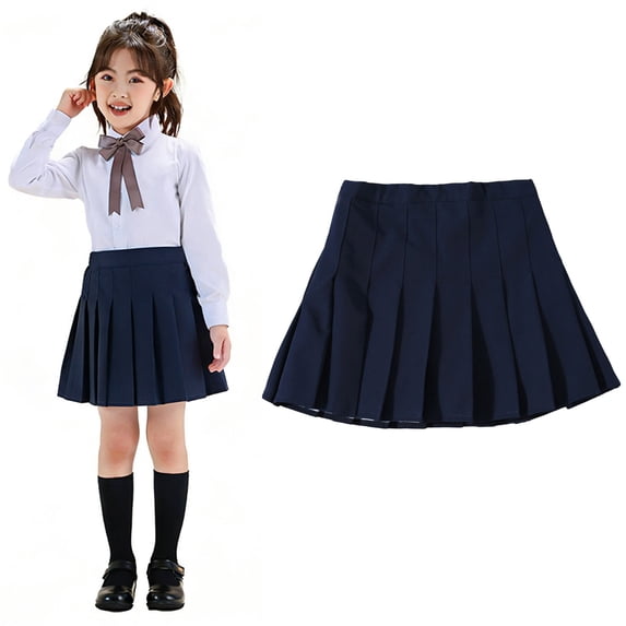 Girls School Uniform Skirt A-Line Pleated Skirts with Undershorts Back To School Outfits for Girls School Tennis Skirts 17-18 Years