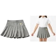 thumbnail image 1 of Girls School Uniform Skirt Adjustable Waist Pleated Skirts with Undershorts Back To School Clothes for Girls Summer Skirts 3-4 Years, 1 of 5