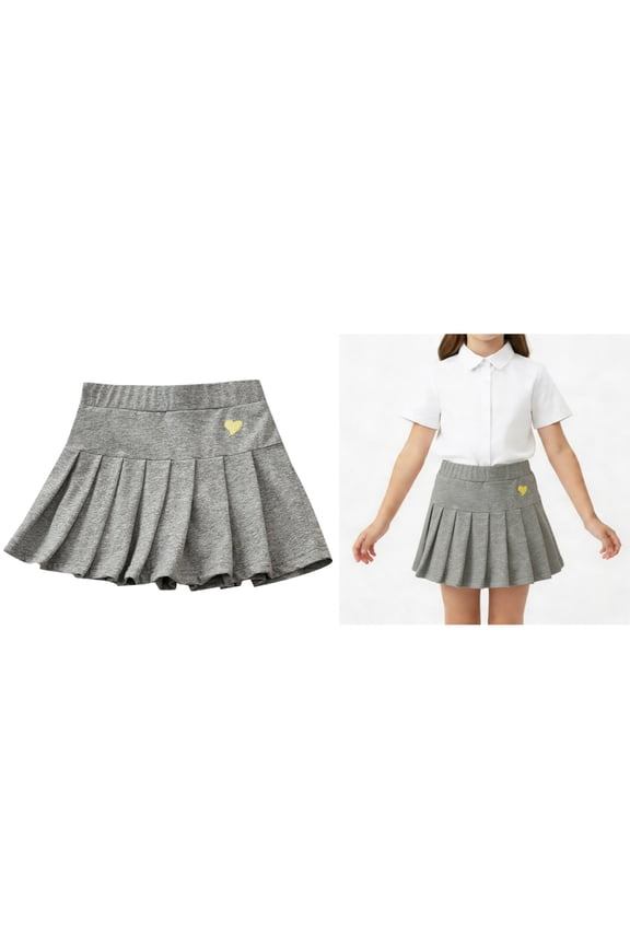 Girls School Uniform Skirt Adjustable Waist Pleated Skirts with Undershorts Back To School Clothes for Girls Summer Skirts 3-4 Years
