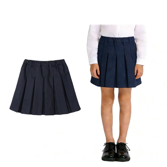 Girls School Uniform Skirt Pleated Skirt Dark Blue School Uniforms Kids Uniform 17-18 Years