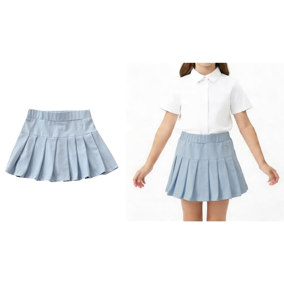 Girls School Uniform Skirts Adjustable Waist Pleated Skirts with Shorts Back To School Clothes for Girls Tennis Skorts 2-3 Years