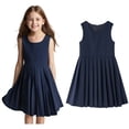 thumbnail image 1 of Girls' School Uniform Skirts Knee Length Sleeveless Navy Girls Uniform Jumper Kids Uniforms for Girls 8-9 Years, 1 of 8