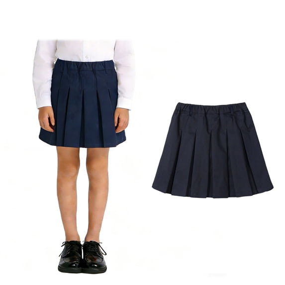 Girls School Uniform Skirts Pleated Skirt for Girls Dark Blue Uniform Clothes for Girls 13-14 Years