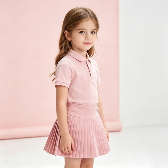 Girls' School Uniform Skirts Girls Elastic Waist Bow Skorts Pleated Skirts Size 5-6 Years