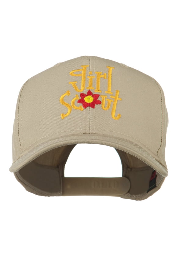 Girls Scout with Flower Embroidered Cap - Khaki OSFM