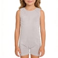 thumbnail image 1 of Girls Seamless Leotard for Dance and Gymnastics - Unitard with Built-In Shorts for Training Performance and Everyday Play for 3-8 Years, 4-5 Years, Silver, 1 of 4