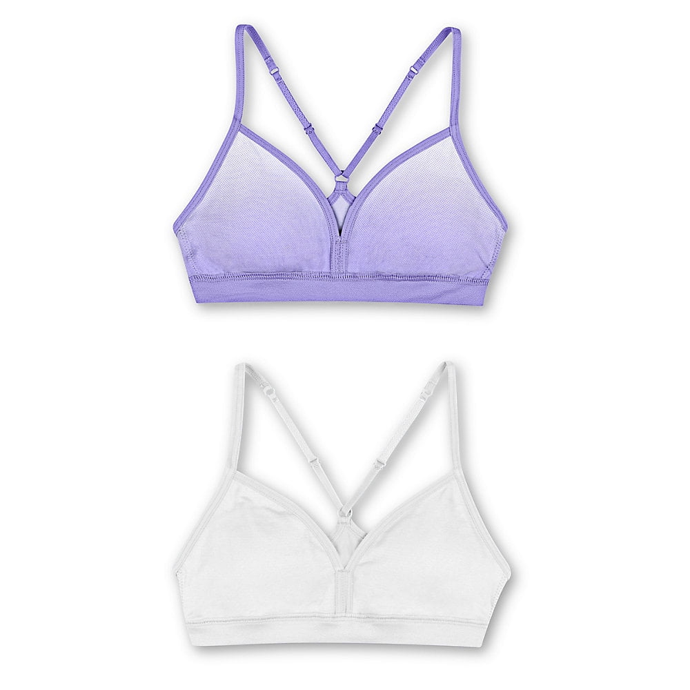9-14 YEARS/ TWO-PACK OF SEAMLESS SPORT BRALETTES - Lilac