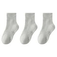 thumbnail image 1 of Girls Seamless Socks Kids Cotton Crew Socks Boy Athletic Socks 3 Pack Solid Color Cotton Stockings Sports Socks Sweat Absorbing And Odor Proof Socks, 1 of 5