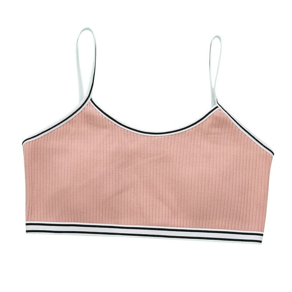 Girls Seamless Sports Bra Training Bras for Girls Seamless Cami Cotton Bralettes Sports Ribber Cropped Vests Cotton Training Bra for Teens M
