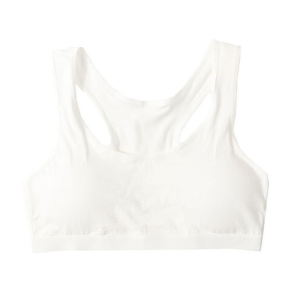 Girls Seamless Training Bra New Girl Solid Color Soft Comfortable Breathable Children Thin Style Student Bra Underwear Style B-63 White One Size