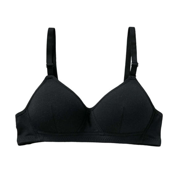 Girls Seamless Training Bra - Wirefree Sports Bralette for Teen Girls Lightweight Seamless Everyday Wear Soft Breathable Comfortable Support Underwear Cotton Bra Pack,Color:Black,80