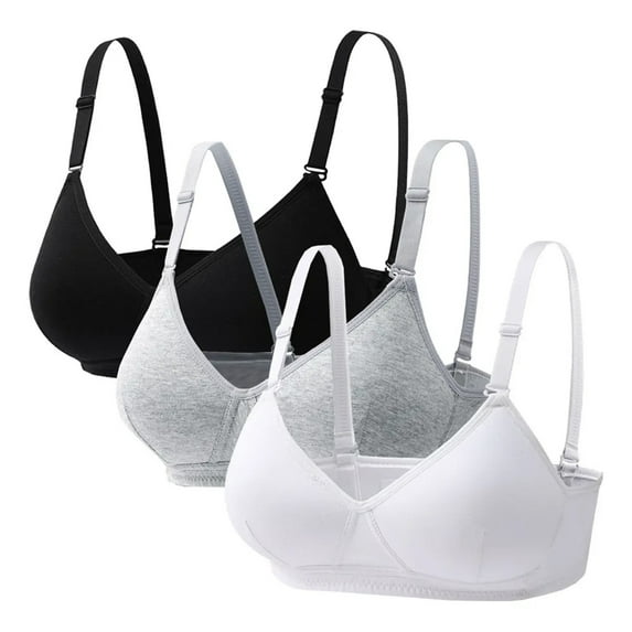 Girls Seamless Training Bras Molded Microfiber Cotton Developed No Wire Tween BraAdjustable A-Cup