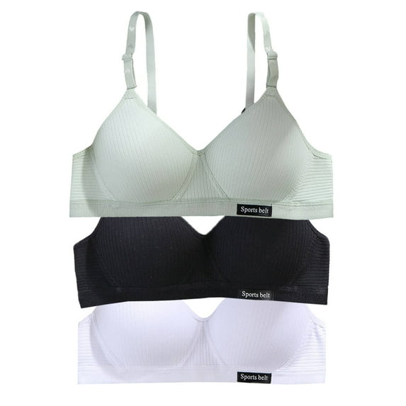 Girls Seamless Training Bras Molded Microfiber Thin Cotton Breathable Adjustable Straps Under Outfit Bra No Wire A-Cup