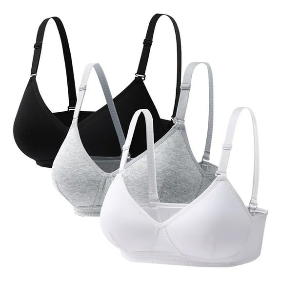 Girls Seamless Training Bras Molded Microfiber Thin Cotton Breathable No Wire Teen GirlAdjustable A-Cup