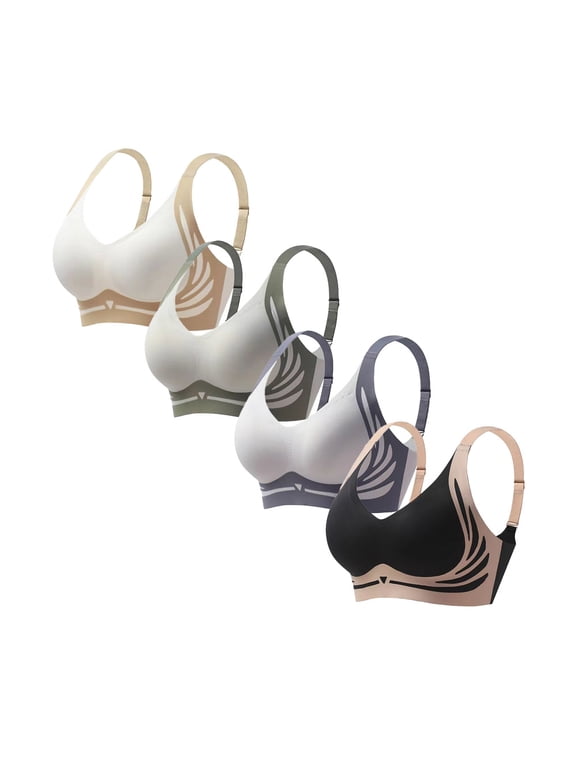 Girls Seamless Training Bras Thin Cotton Breathable Molded Microfiber No Wire Tween BraAdjustable AB-Cup