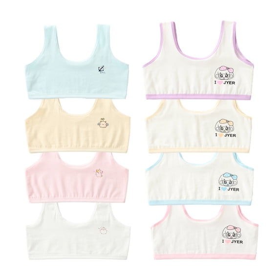 Girls Seamless Training Bras Thin Cotton Breathable Molded Microfiber No Wire Bra Cotton Teens 7-13 Years