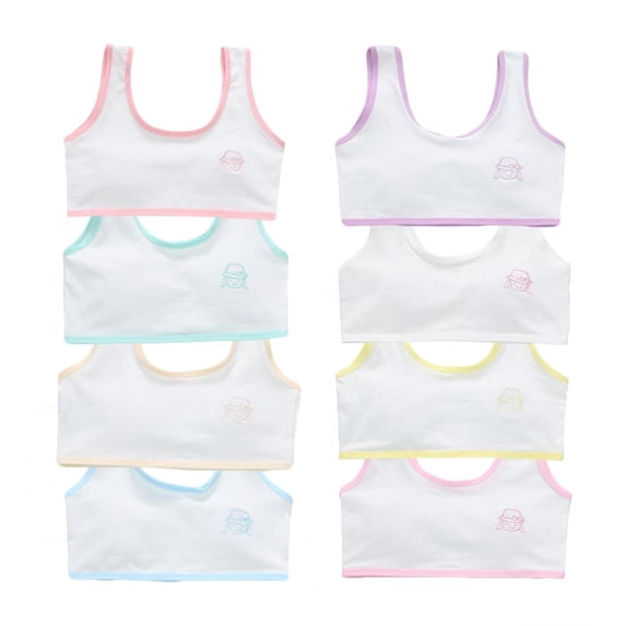 Girls Seamless Training Bras Thin Cotton Breathable Molded Microfiber No Wire Bra Cotton Teens 7-13 Years