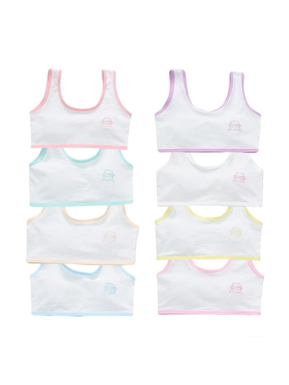 Girls Seamless Training Bras Thin Cotton Breathable Molded Microfiber No Wire Bra Cotton Teens 7-13 Years