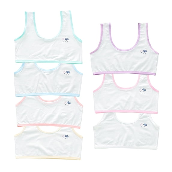 Girls Seamless Training Bras Thin Cotton Breathable Molded Microfiber No Wire Bra Cotton Teens 7-13 Years