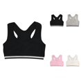 thumbnail image 1 of Girls Seamless Training Sports Bra – Cotton Wireless Racerback Teen Underwear with Removable Light Padding for Ages 12-16, 1 of 5