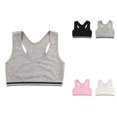 thumbnail image 1 of Girls Seamless Training Sports Bra – Cotton Wireless Racerback Teen Underwear with Removable Light Padding for Ages 12-16, 1 of 5