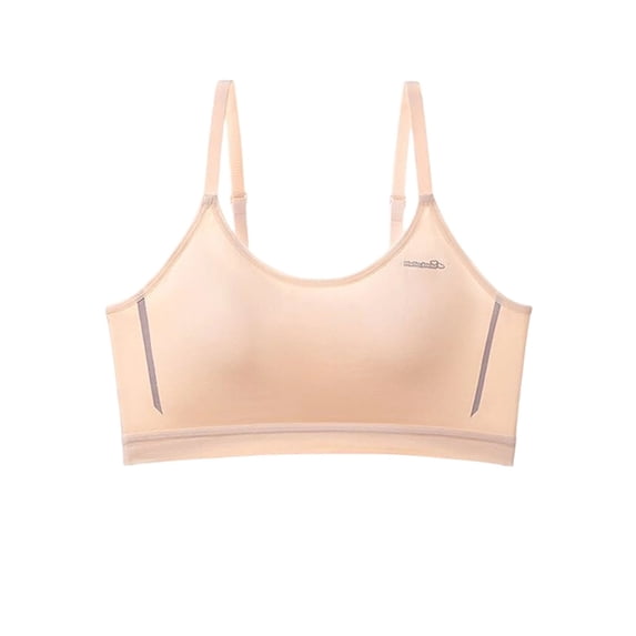 Girls' Seamless Training Sports Bra, Molded Cups Adjustable Light Support Yoga Top