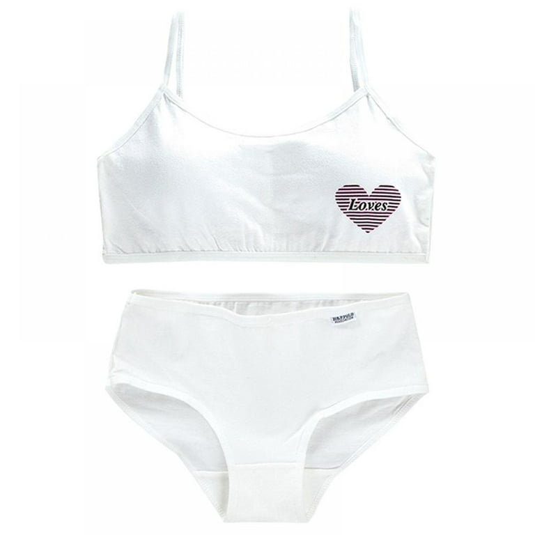 Girls'Seamless Underwear Set - Training Bra and Matching Panties(2-Piece)