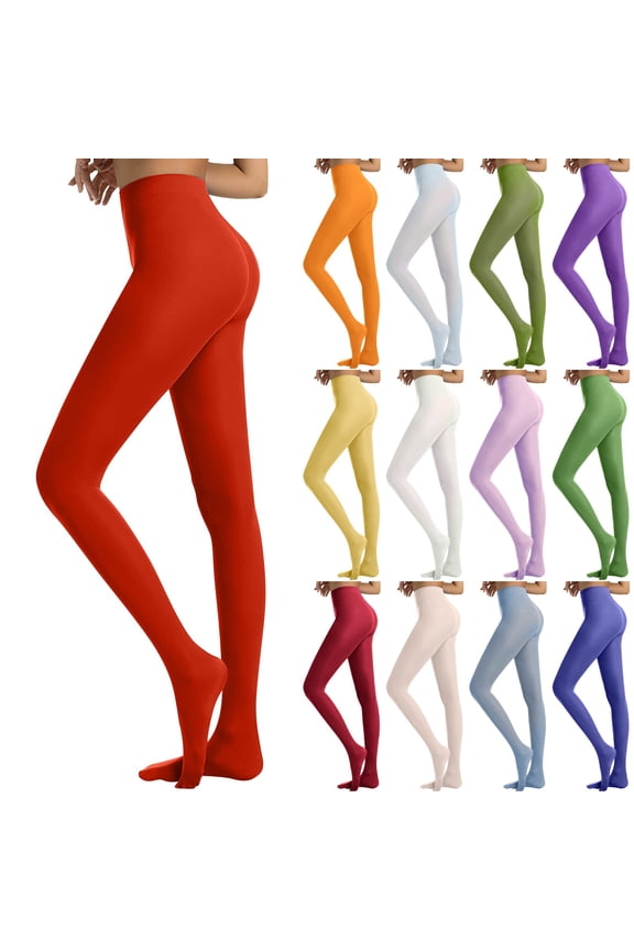 Girls Semi Opaque Solid Color Footed Pantyhose Leggings for Everyday Wear