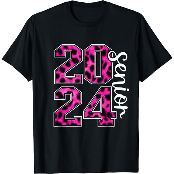 Girls Senior Class of 2024 leopard print school seniors 24 T-Shirt