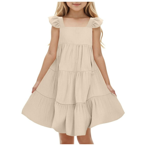 Girls Sequin Dress Formal Party Fancy Gold Special Occasion Sparkly Sleeveless Size 6-12 Dresses for Girls 10-12 Birthday Outfit