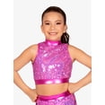 thumbnail image 1 of Girls Sequin Mock Neck Crop Top, 1 of 12